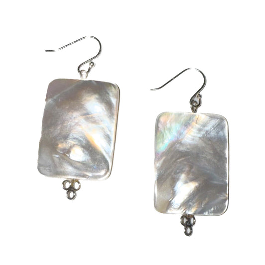 Sugar Bear Alaskan Treasure Earrings Mother of Pearl Rectangle