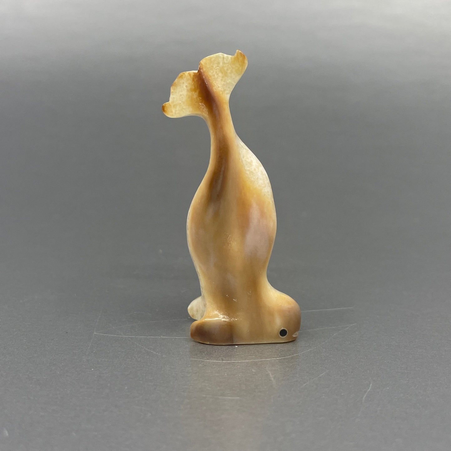 Ivory - S. Oozeva; Diving Beluga, Fossilized, 2-1/4"