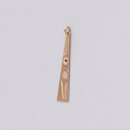 Hollie Bartlett Pendant 14k Gold with Ruby - Hummingbird (Triangle)