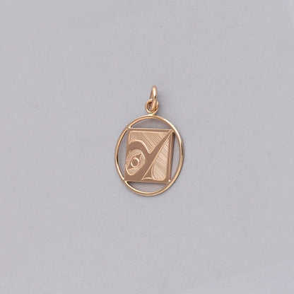 Hollie Bartlett Pendant 14k Gold - Hummingbird (Square)