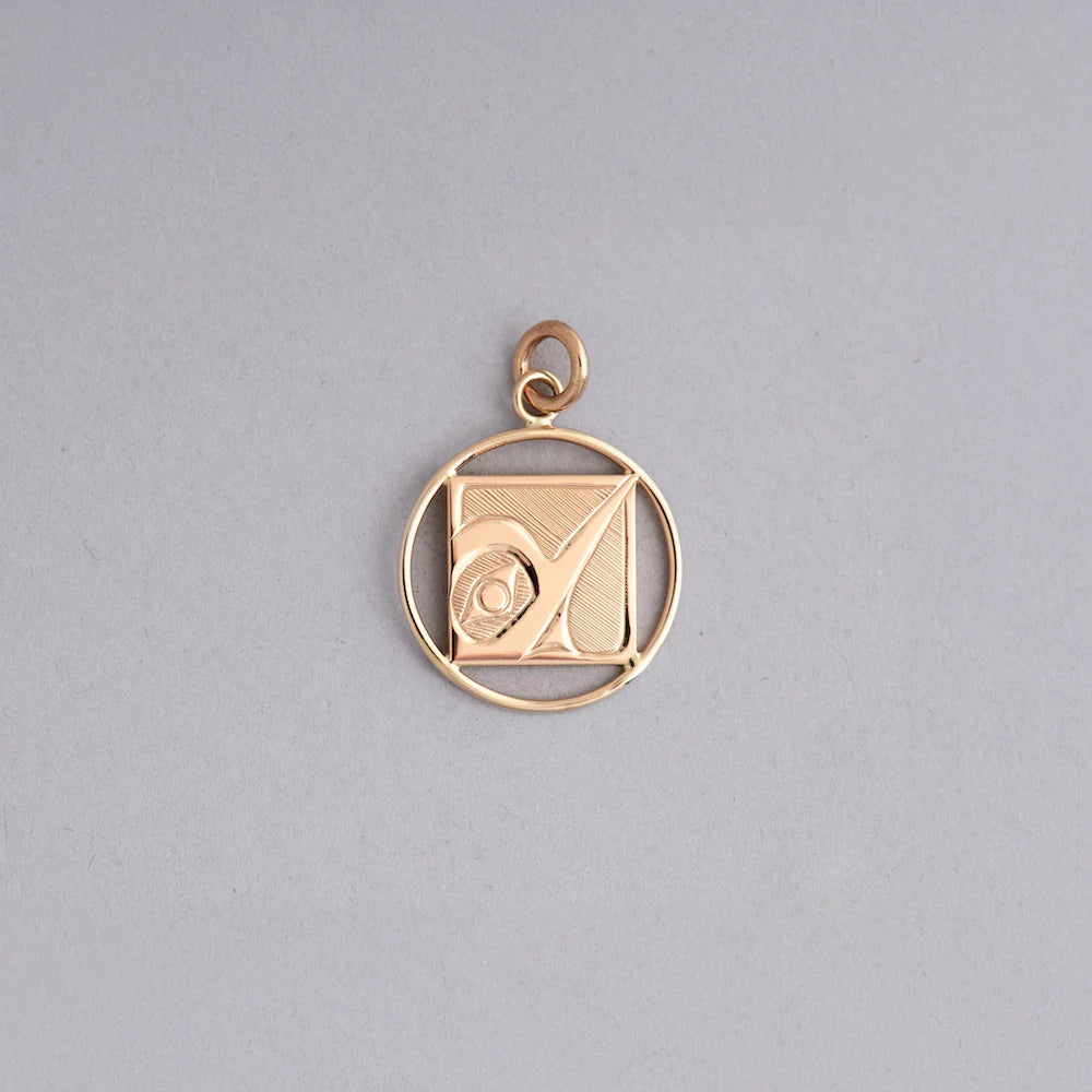Hollie Bartlett Pendant 14k Gold - Hummingbird (Square)