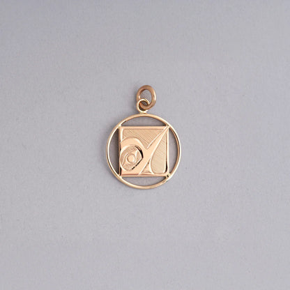 Hollie Bartlett Pendant 14k Gold - Hummingbird (Square)