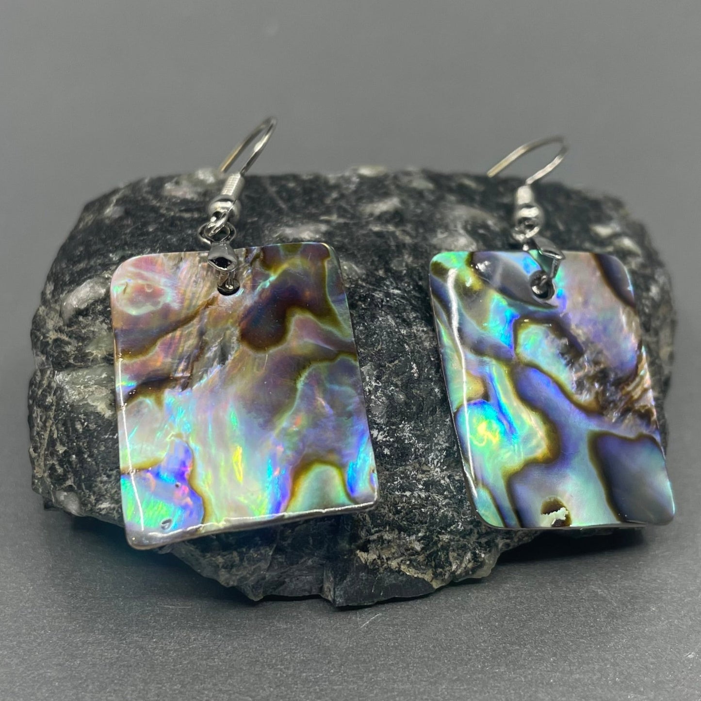 Cedar House 3/4" Rectangle Abalone Earrings