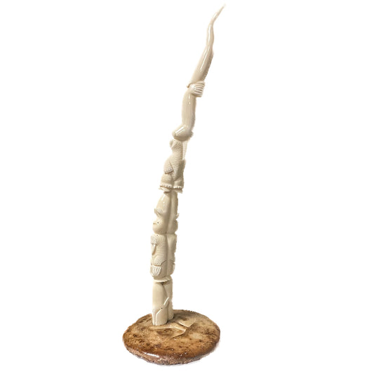 Nunivak Sculpture Ivory Tusk Totem