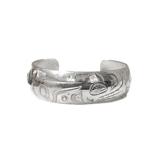 Nicholas Galanin Bracelet Silver 3/4" - Killer Whale