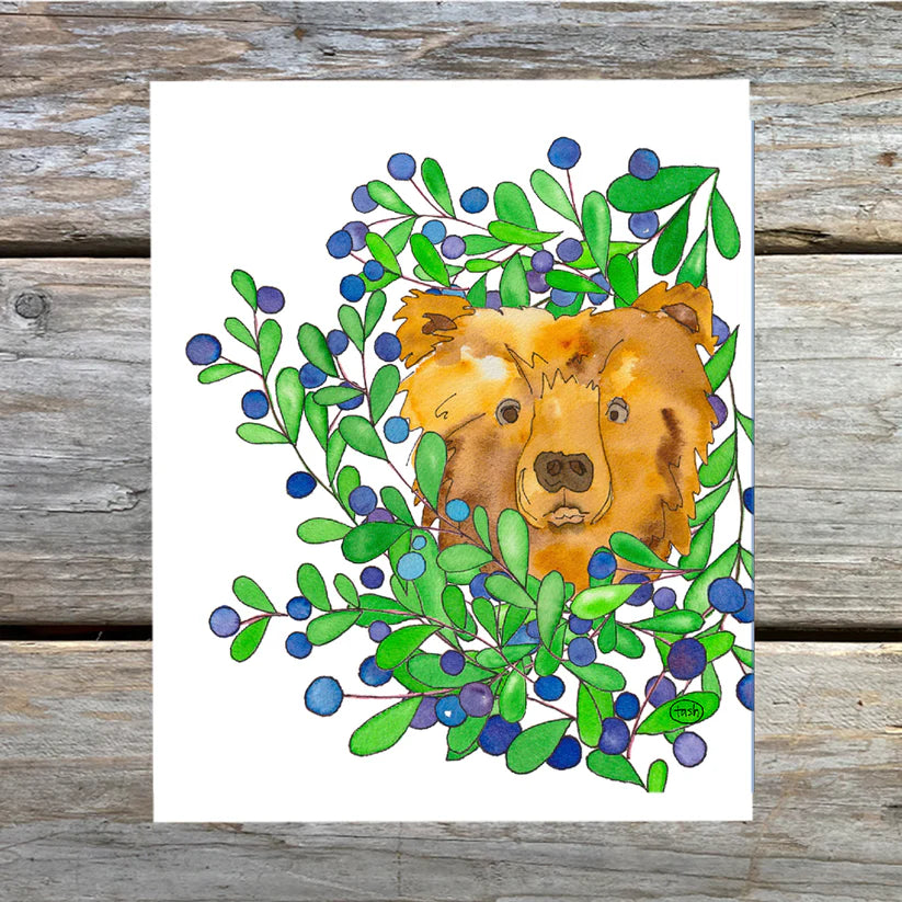 Art Card - Berries & Bear by Natasha Zahn Studios