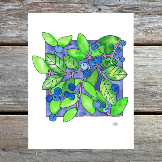 Art Card - Lira's Blueberries by Natasha Zahn Studios