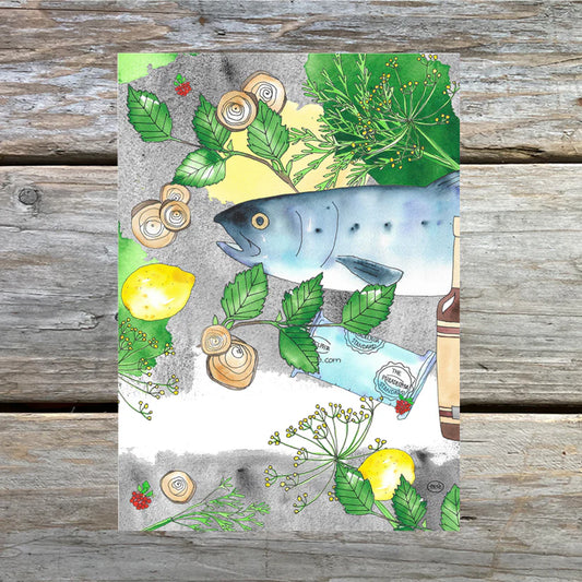 Art Card - Smoked Salmon Dip Recipe 5 x 7