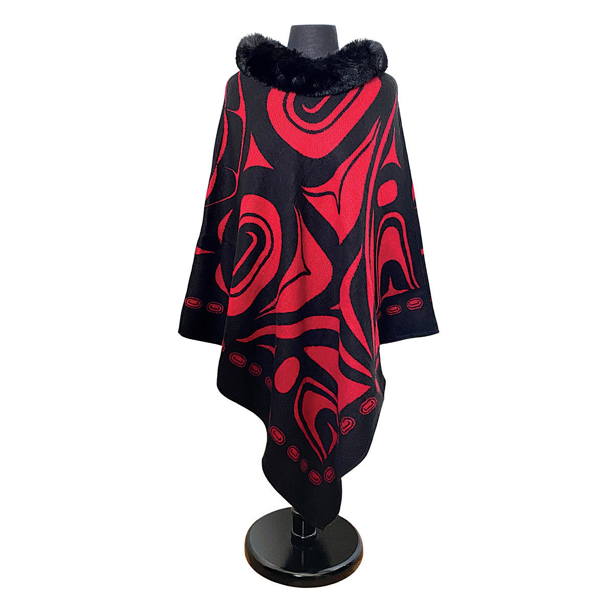 Faux Fur Collar Cape Raven Design