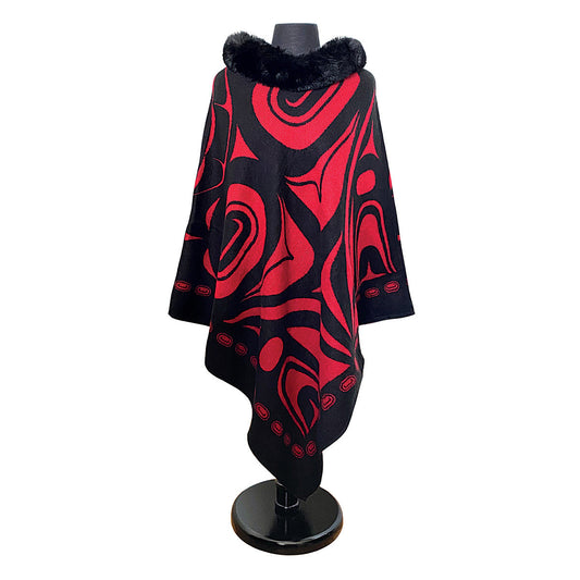 Faux Fur Collar Cape Raven Design