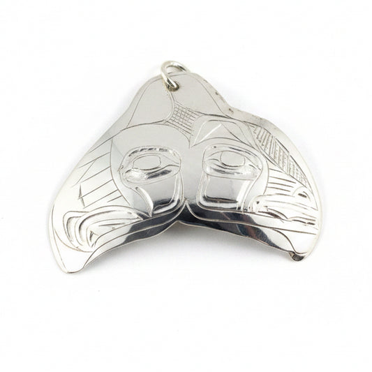Gene Chilton Pendant Silver - Whale Tail with Lovebirds