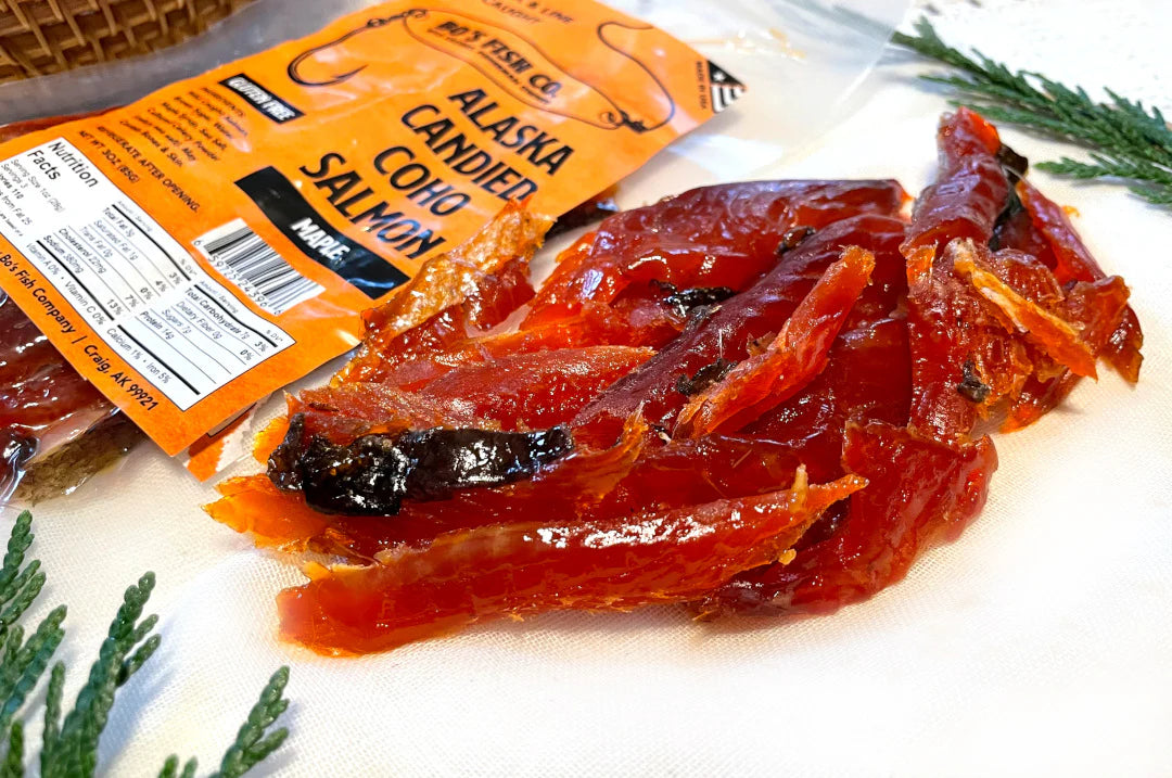 Bo's Coho Candied Salmon Jerky - Maple