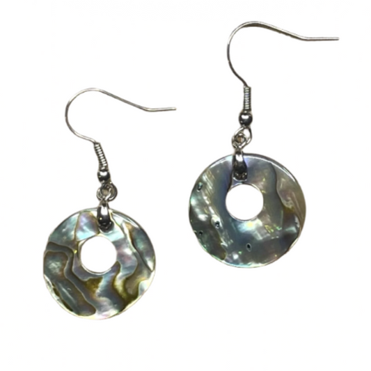 Cedar House 3/4" Round Cutout Abalone Earrings