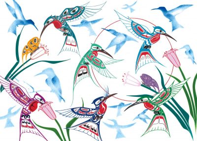 Garden of Hummingbirds Art Card