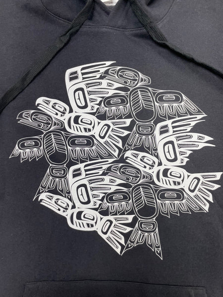 Trickster Co. Eagle Raven Tessellation Hoodie - Alternative Eco-Cozy Fleece Pullover