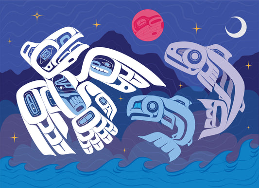 Raven Dreams of Salmon Return Giclée Print