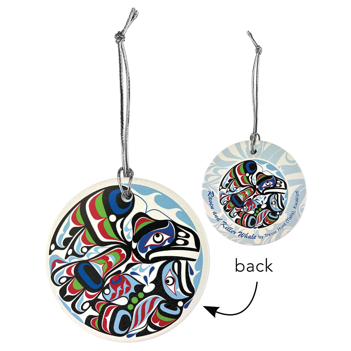 Ceramic Ornament - Raven & Killer Whale design