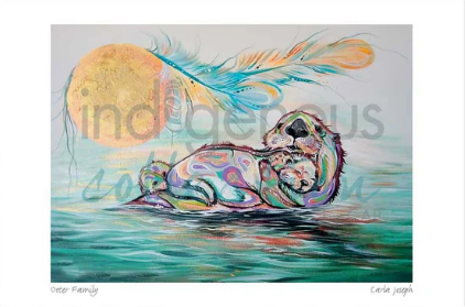 Matted Otter Family by Métis/Cree Artist Carla Joseph
