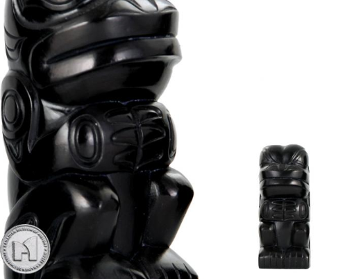 Frog Bishop Chess Piece Haida Design, 2 3/4"