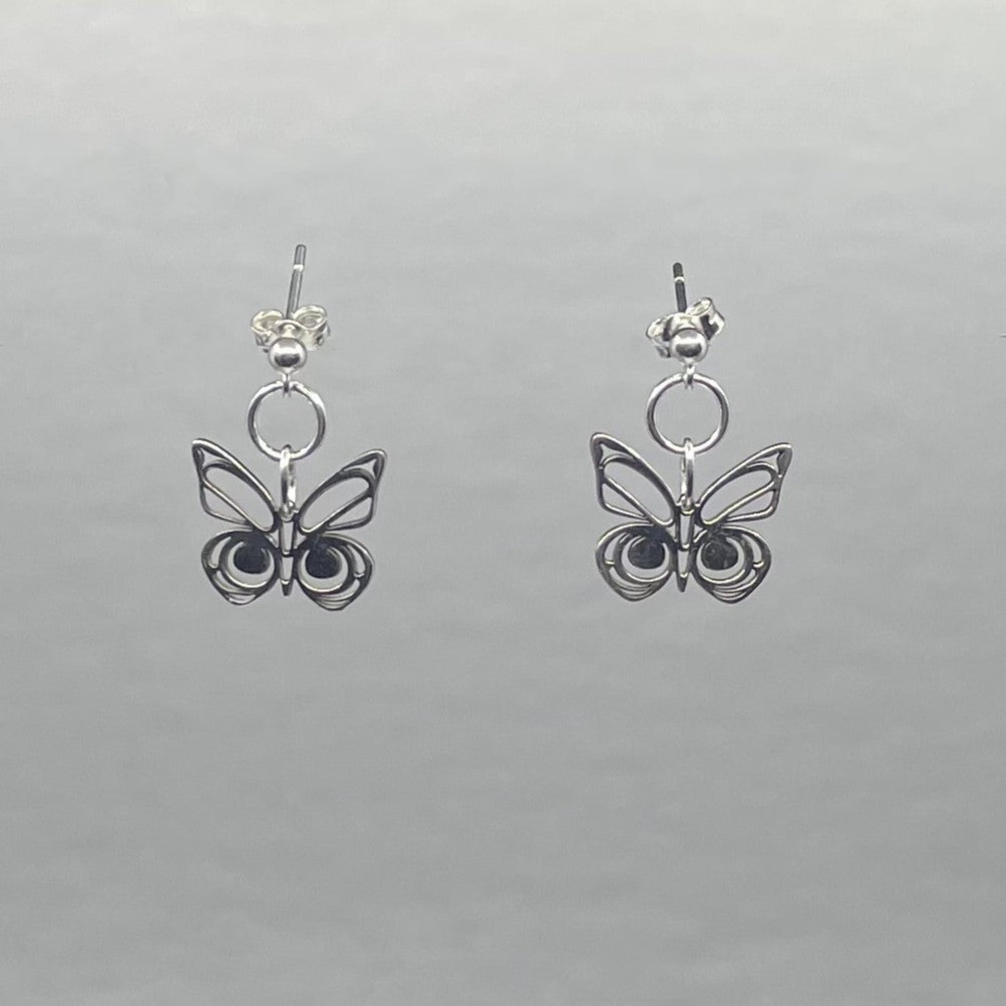 Morgan Asoyuf Earrings Mini Silver Butterfly Studs