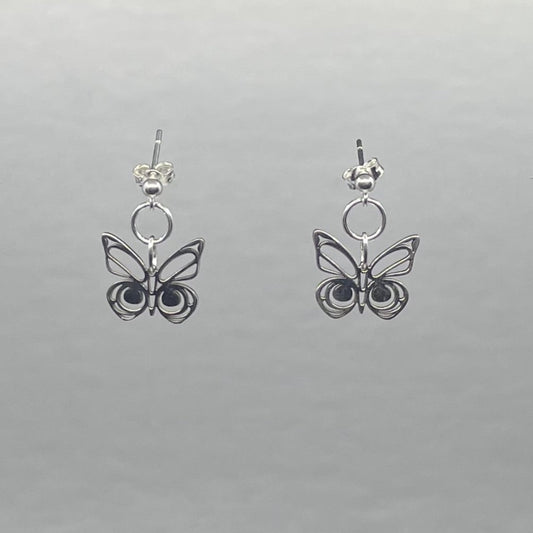 Morgan Asoyuf Earrings Mini Silver Butterfly Studs