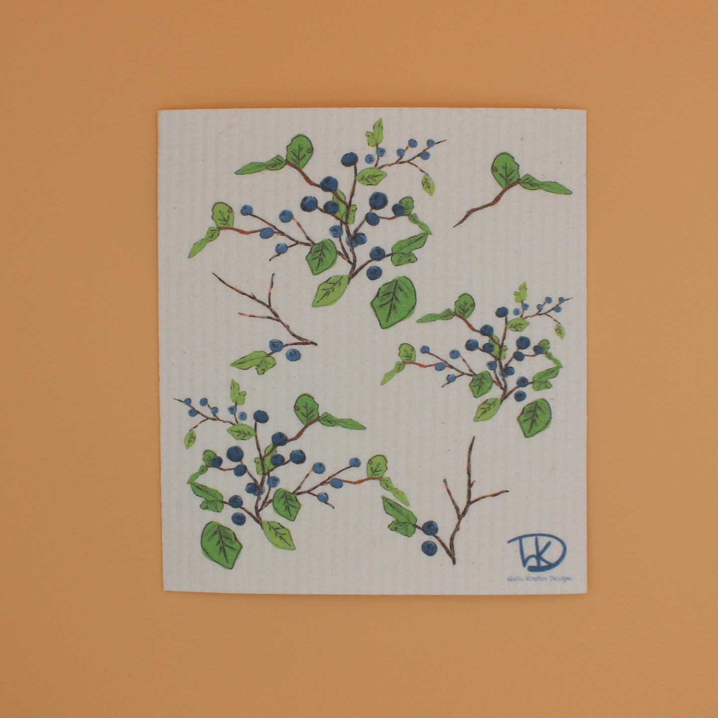 Swedish Dishcloth - Blueberry artwork by Alaskan Artist Hollis Kitchin