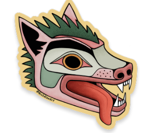 Nick Alan Art Sticker (Crazy Wolf)
