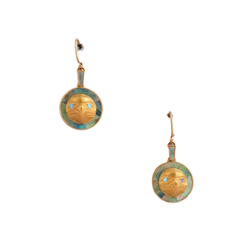 Gary Olver Earrings Gold & Abalone - Eagle