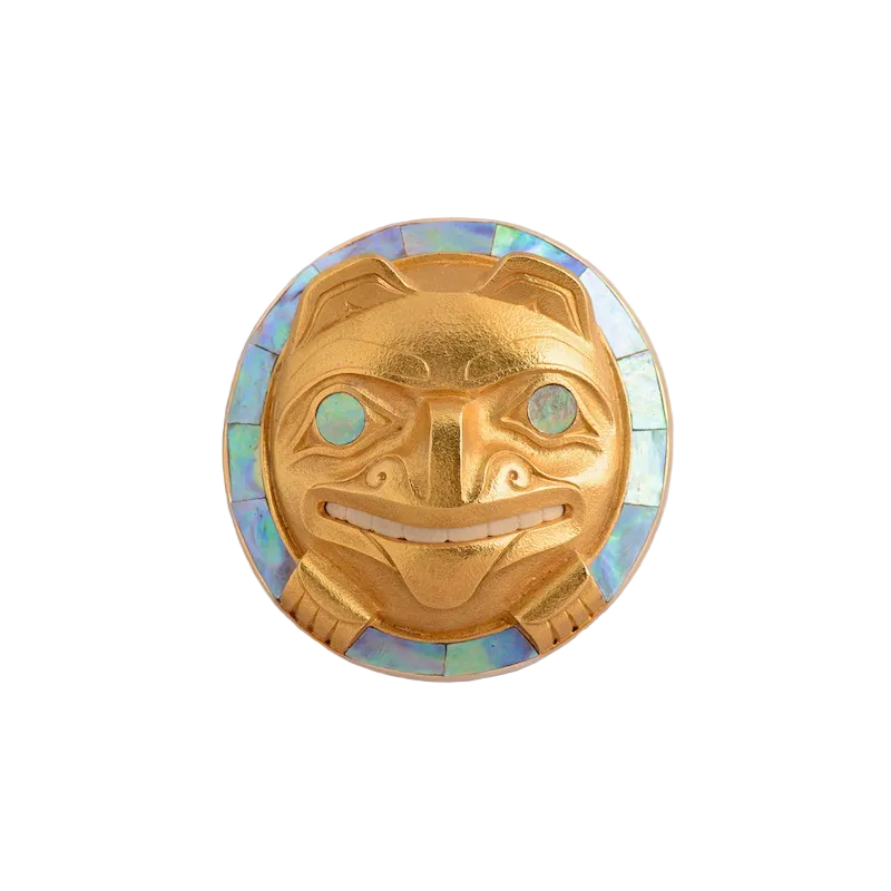 Larry Rosso Pendant Gold & Abalone - Bear