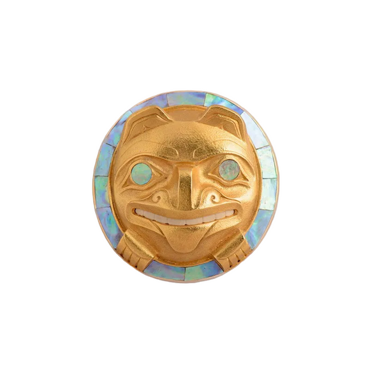 Larry Rosso Pendant Gold & Abalone - Bear