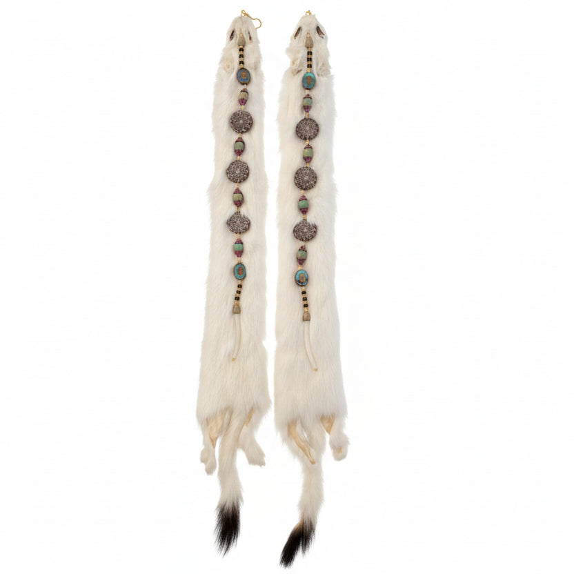 L'ook Beadwork Earrings Ermine with Beadwork