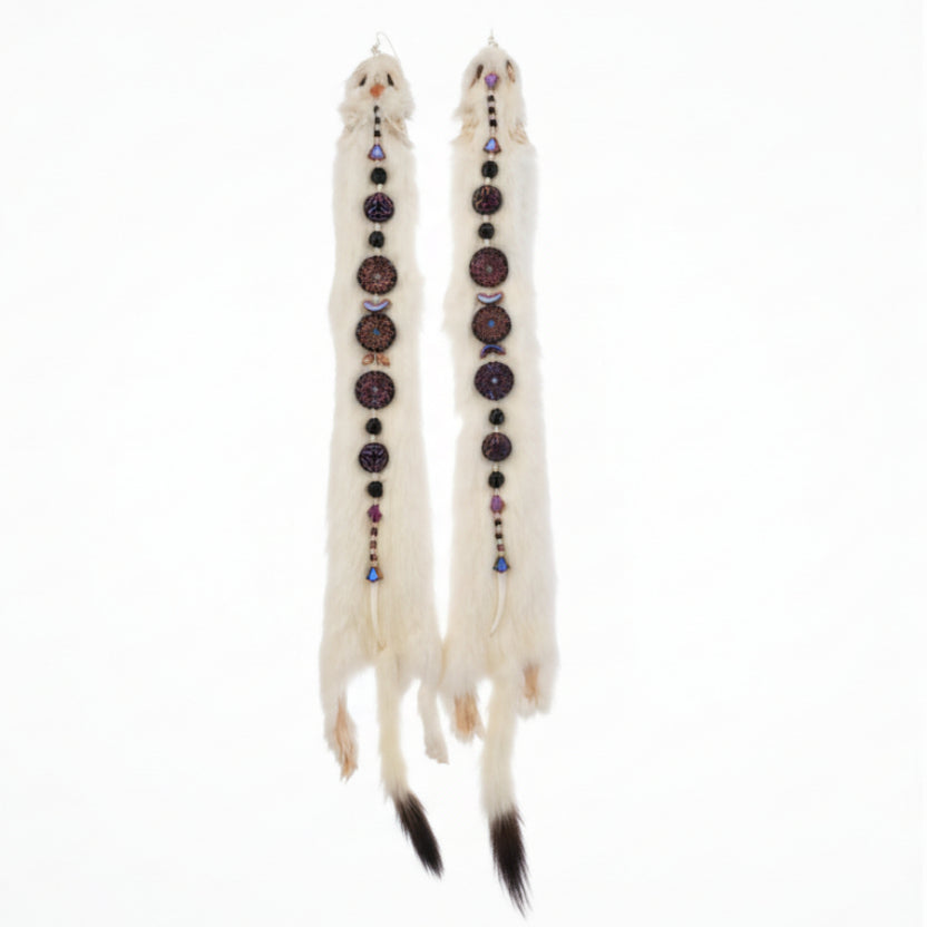 L'ook Beadwork Earrings Ermine with Beadwork