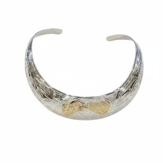 Gene Chilton Neck Ring Silver & Gold - Lovebirds