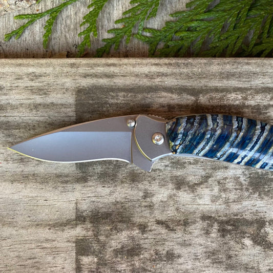 Kershaw Scallion Mammoth Tooth Damascus Pocket Knife