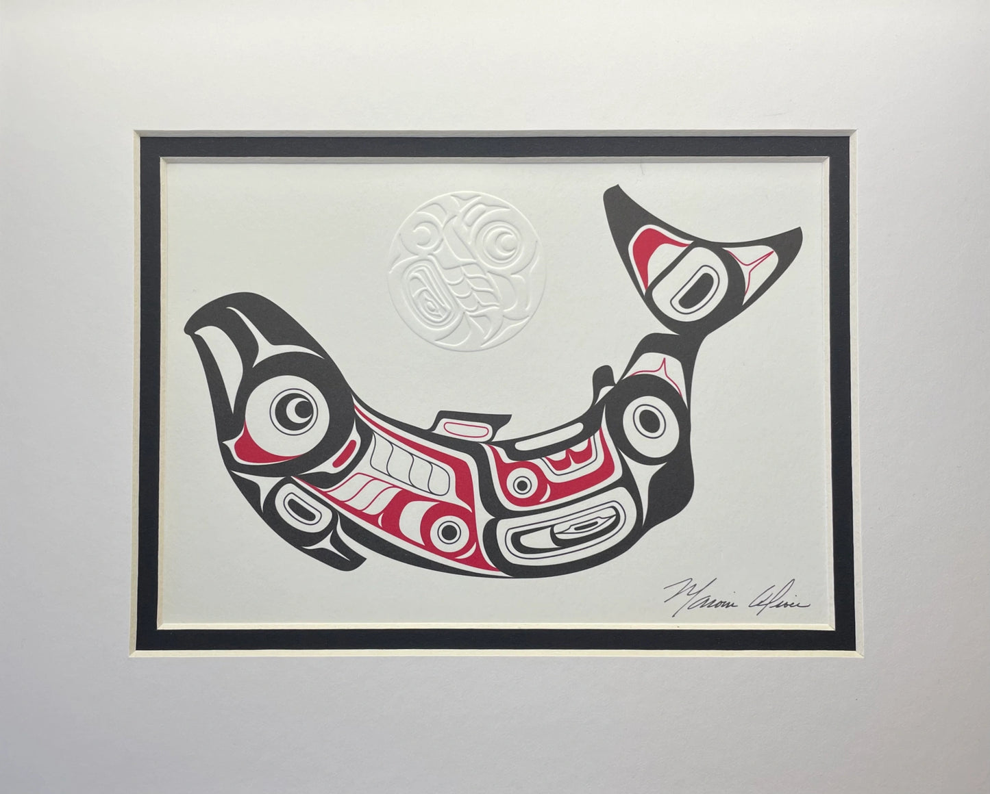 Marvin Oliver Matted Print - Salmon