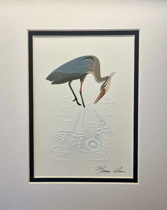 Marvin Oliver Matted Print - Blue Reflections