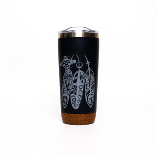 Cork Base Travel Mugs - Salmon Lifecycle