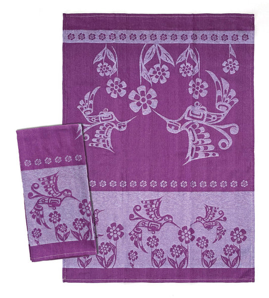 Tea Towel - Hummingbird, Purple