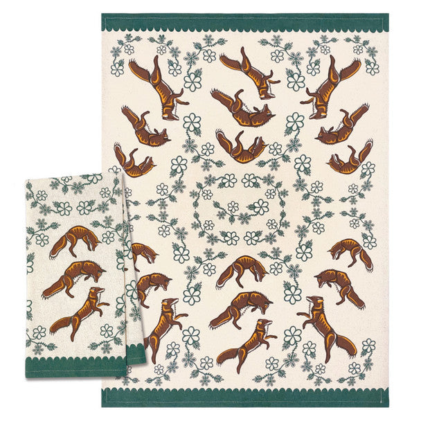 Tea Towel - Foxes (Wagooshna)