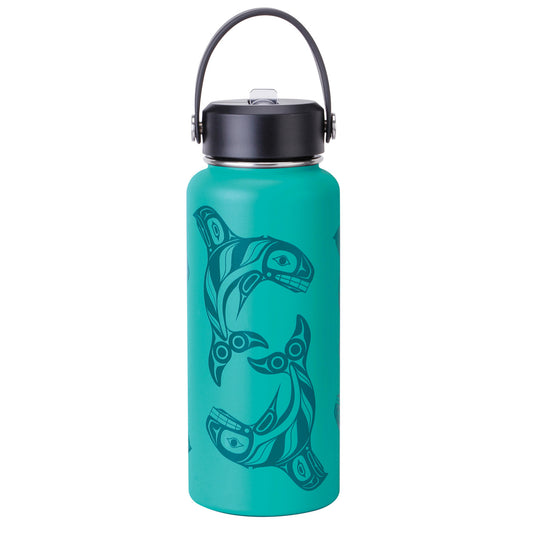 Wide Mouth Insulated Bottles - Raven Fin Killer Whale - 32 oz