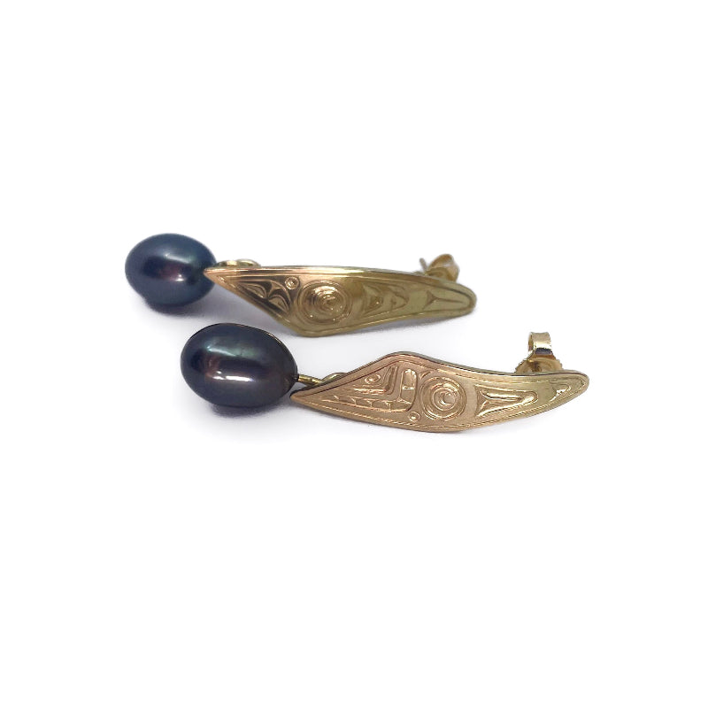 Morgan Asoyuf Earrings Gold "Mouse Woman" Pearl Drop