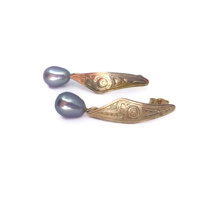 Morgan Asoyuf Earrings Gold "Mouse Woman" Pearl Drop