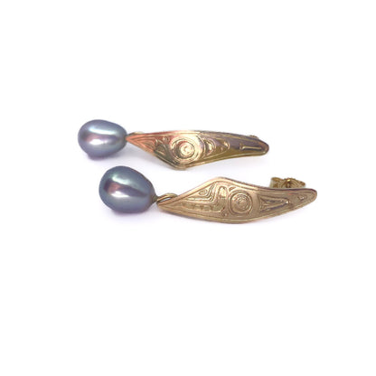 Morgan Asoyuf Earrings Gold "Mouse Woman" Pearl Drop