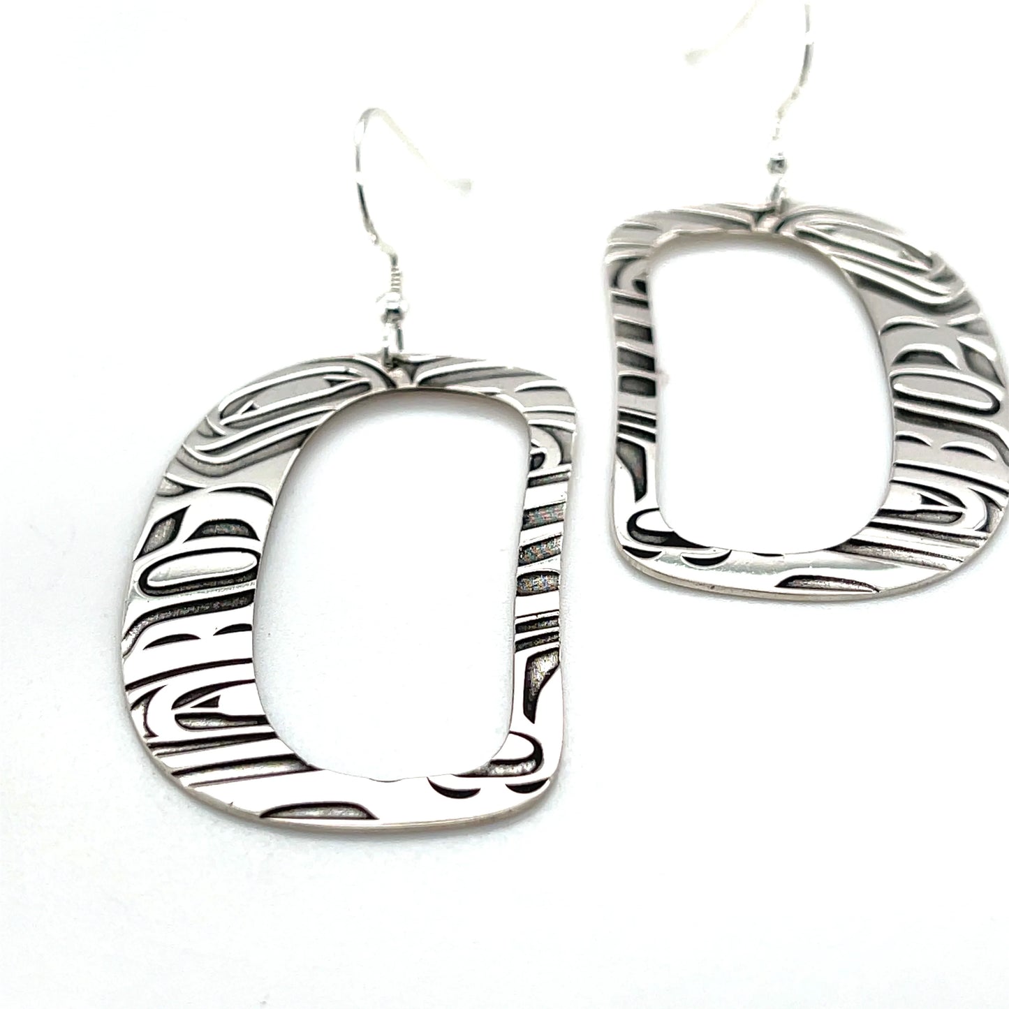 Ovoid Earrings Sterling Silver by Grant Pauls