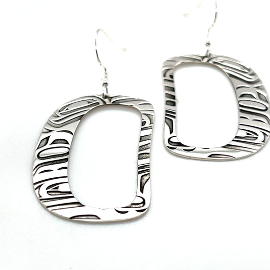 Ovoid Earrings Sterling Silver by Grant Pauls