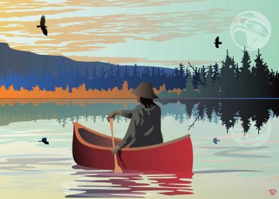 Lone Canoe Art Card