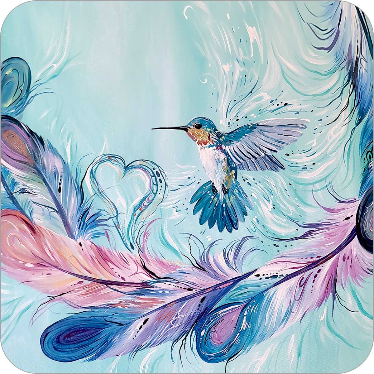 Hummingbird Feathers Coasters
