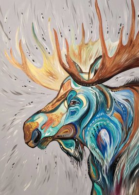 Cree Style Moose Art Card