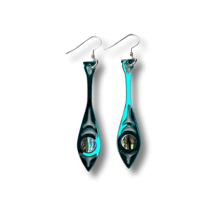 Copper Canoe Woman Earrings Paddle Song