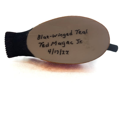 Blue-Winged Teal Bird Ivory Figurine by Inupiaq artist Ted Mayac Jr